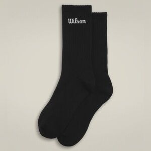 NIB 5-pair Wilson Men's Black Full Cushioned Crew Socks shoe size 6-12